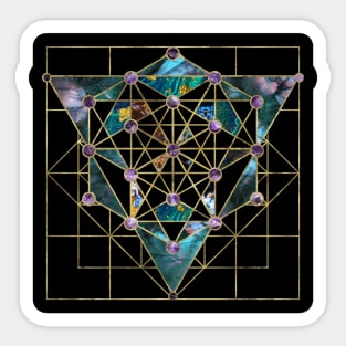 Sacred Geometry Ornament -  Marble  and gold Sticker